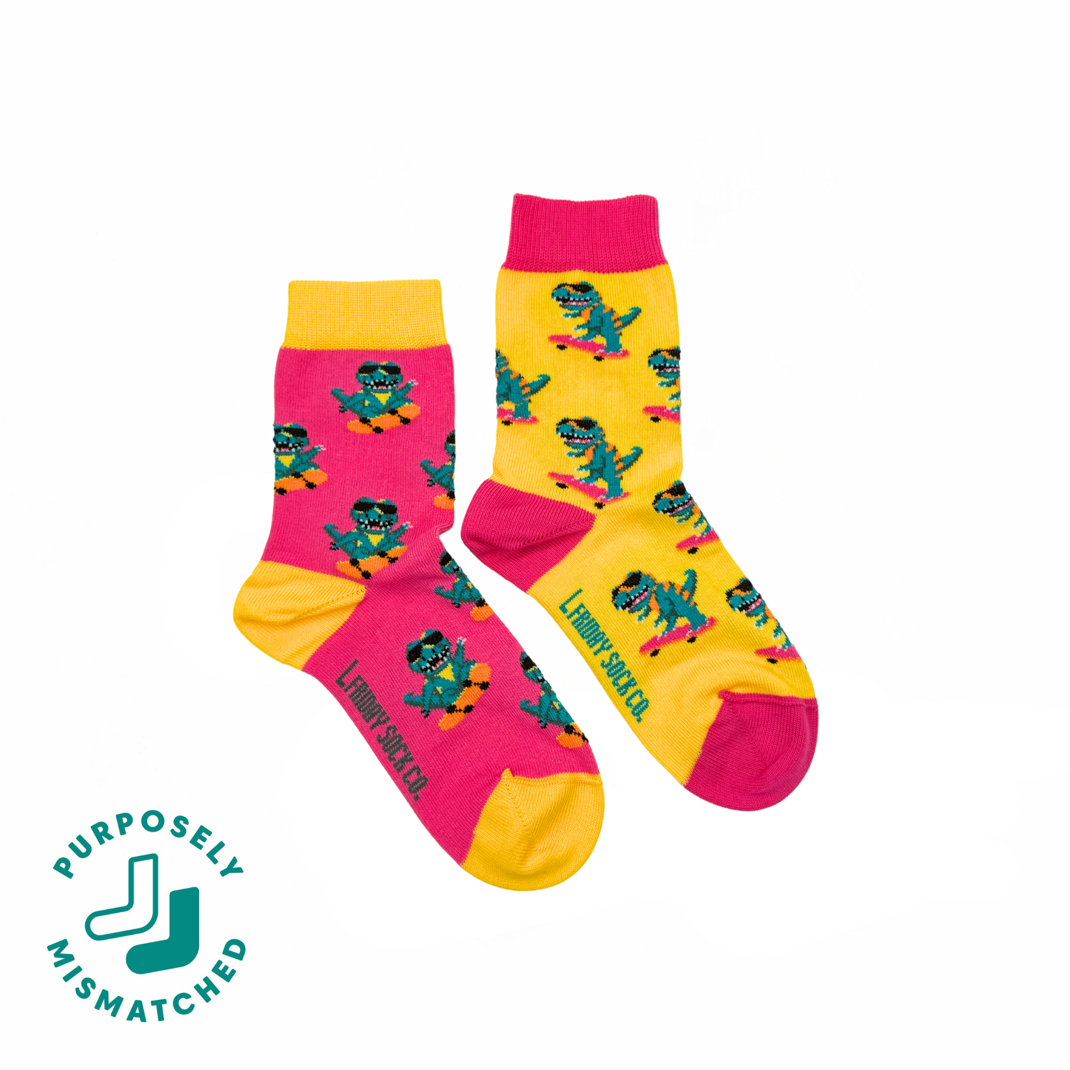 Friday Sock Co. - Chaussettes Dinos sur Skateboards pour Enfants: Petit (Âge 1-3)