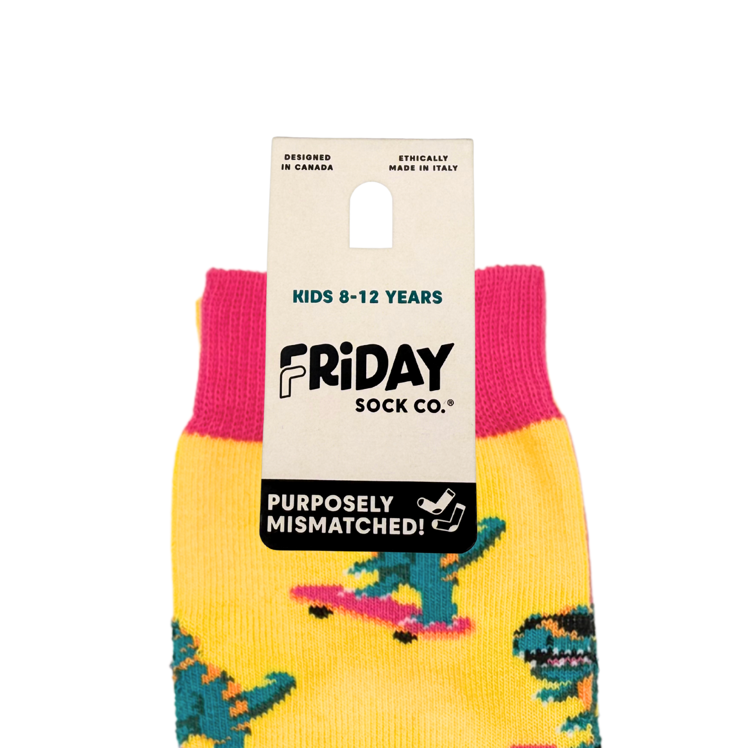 Friday Sock Co. - Chaussettes Dinos sur Skateboards pour Enfants: Petit (Âge 1-3)