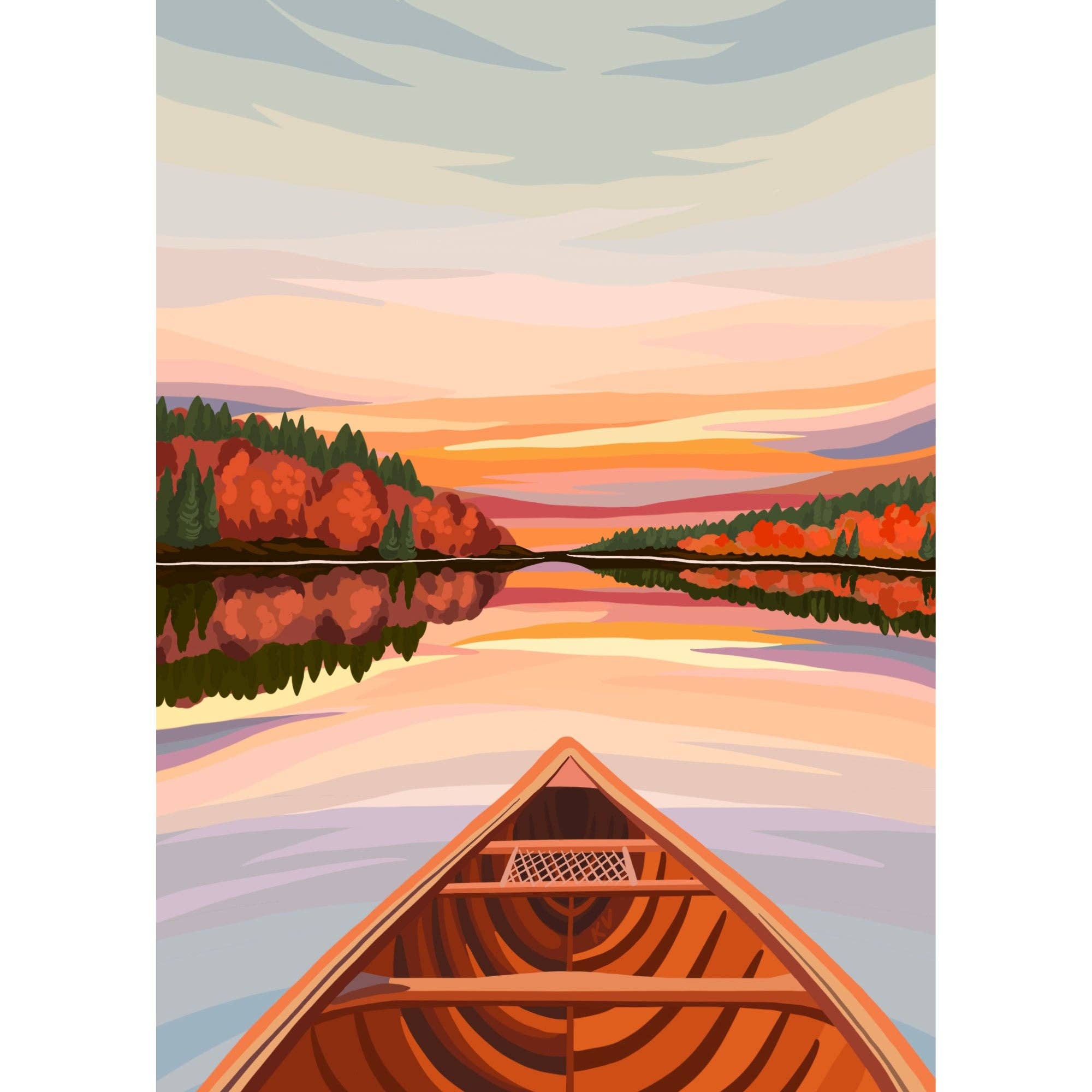Villager Puzzles - Canoë à l'aube | Puzzle de 500 pièces pour adultes | Conçu au Canada par Kelsey Voss