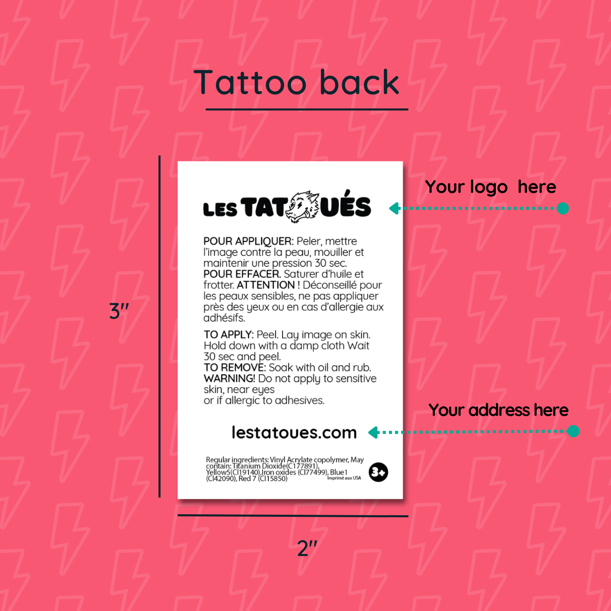 Custom Tattoos 2 X 3"