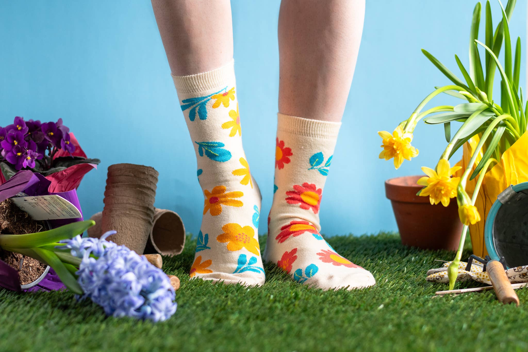 Friday Sock Co. - Chaussettes dépareillées amusantes pour femmes - Cadeau floral