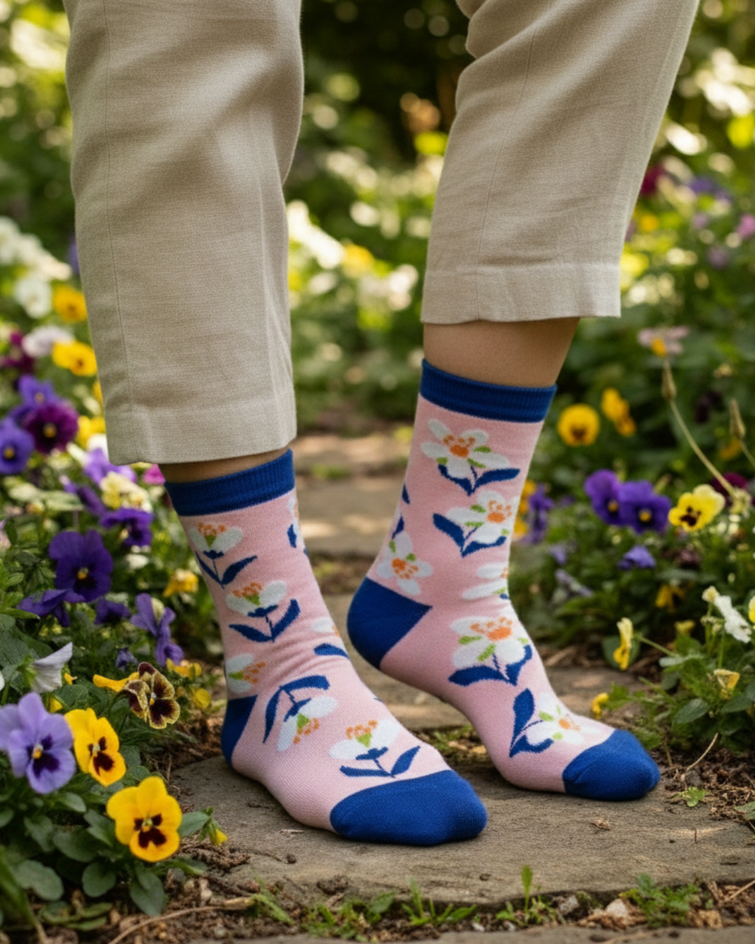 Friday Sock Co. - Chaussettes dépareillées modernes pour femmes Jasmine - Cadeau floral