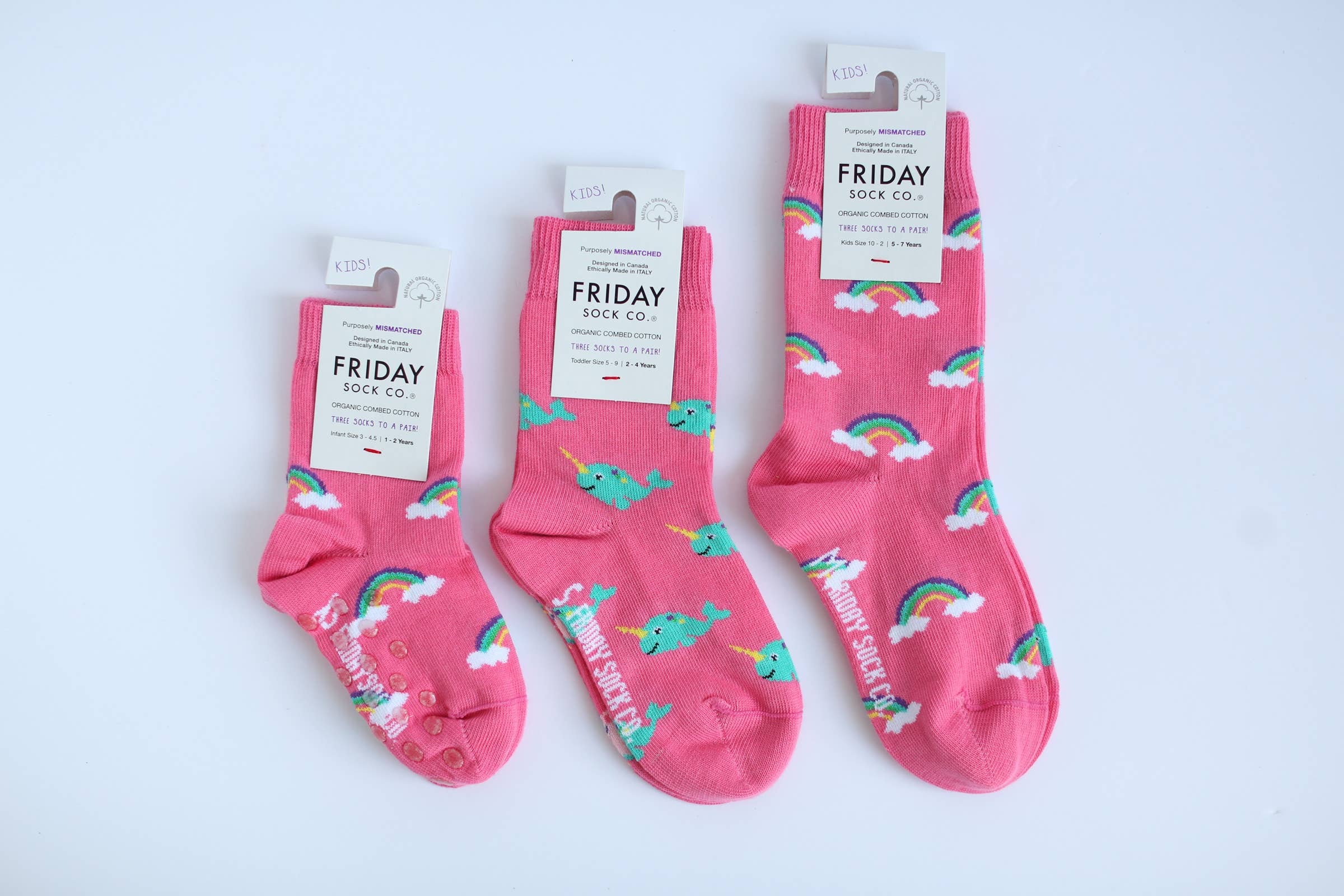 Friday Sock Co. - Kid’s Socks | Rainbow Unicorn Narwhal | Fun Socks | Toddler