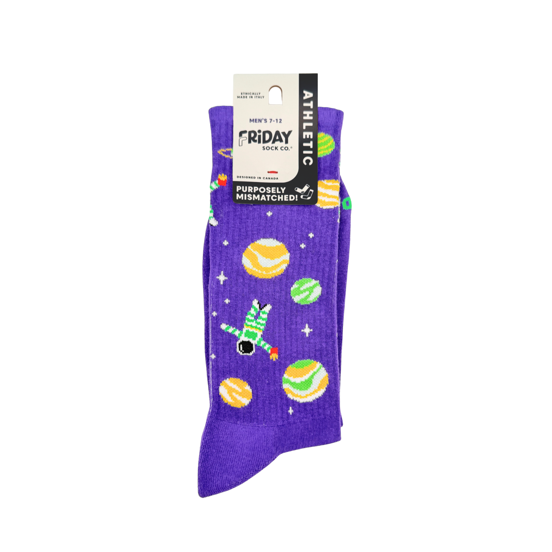 Friday Sock Co. - Chaussettes de sport pour hommes Alien & Fast Food