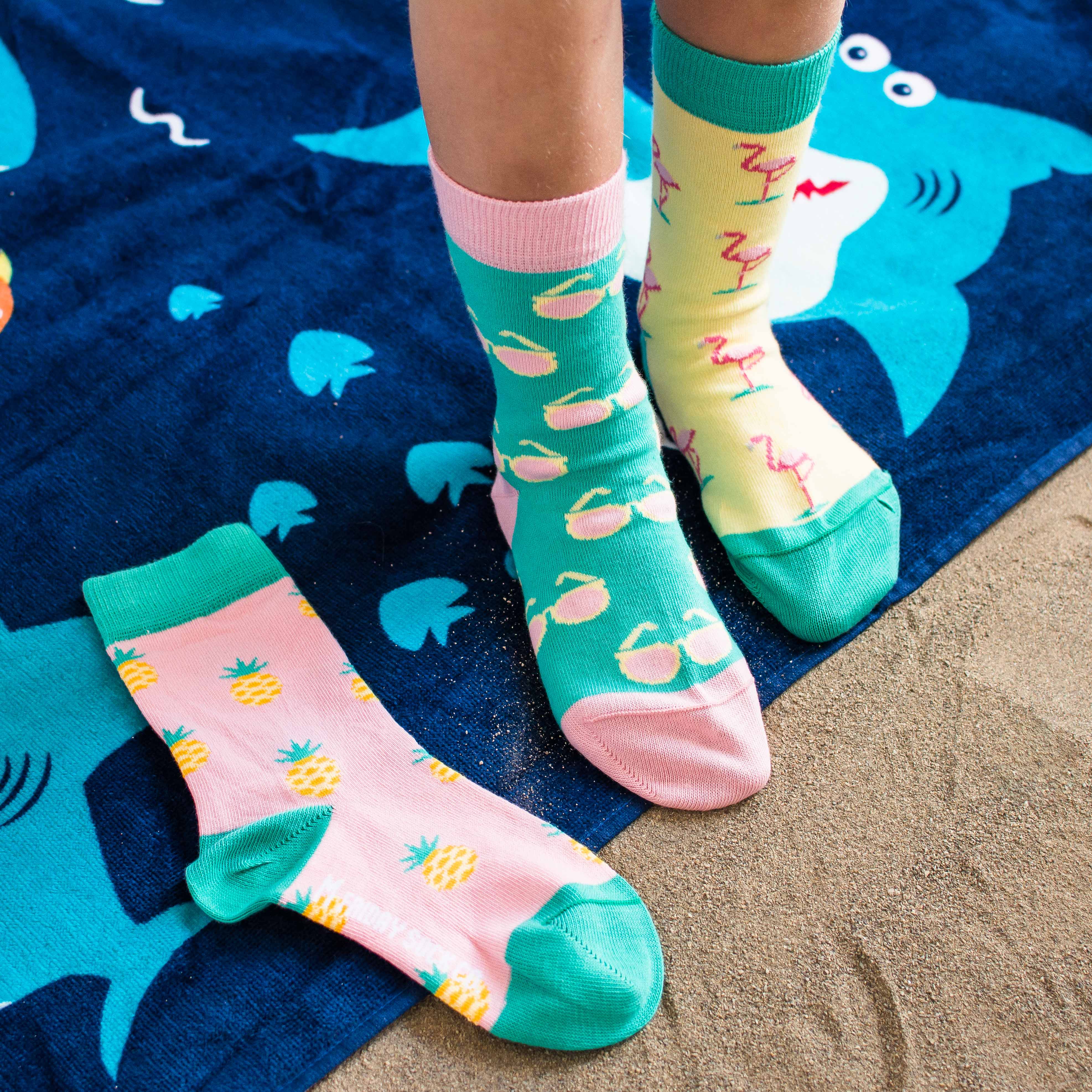 Friday Sock Co. - Kid’s Socks | Flamingos, Pineapples & Sunglasses | Fun Socks