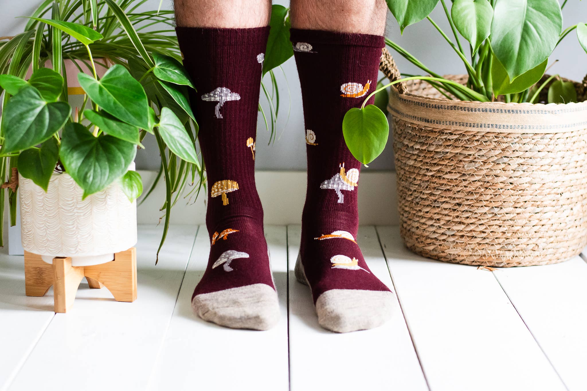 Friday Sock Co. - Chaussettes en laine mérinos Mushroom pour femmes