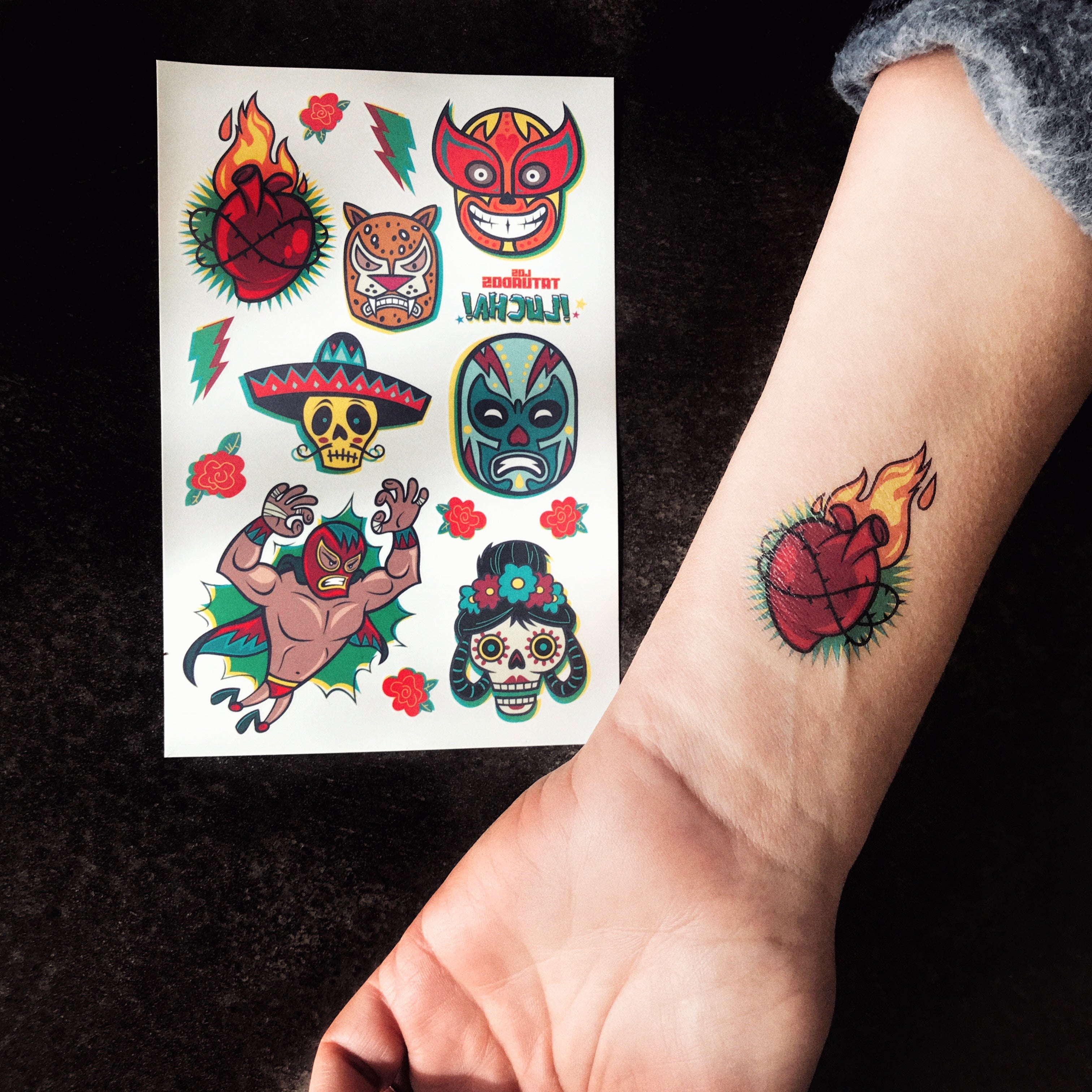 tatouages temporaires lutte mexicaine